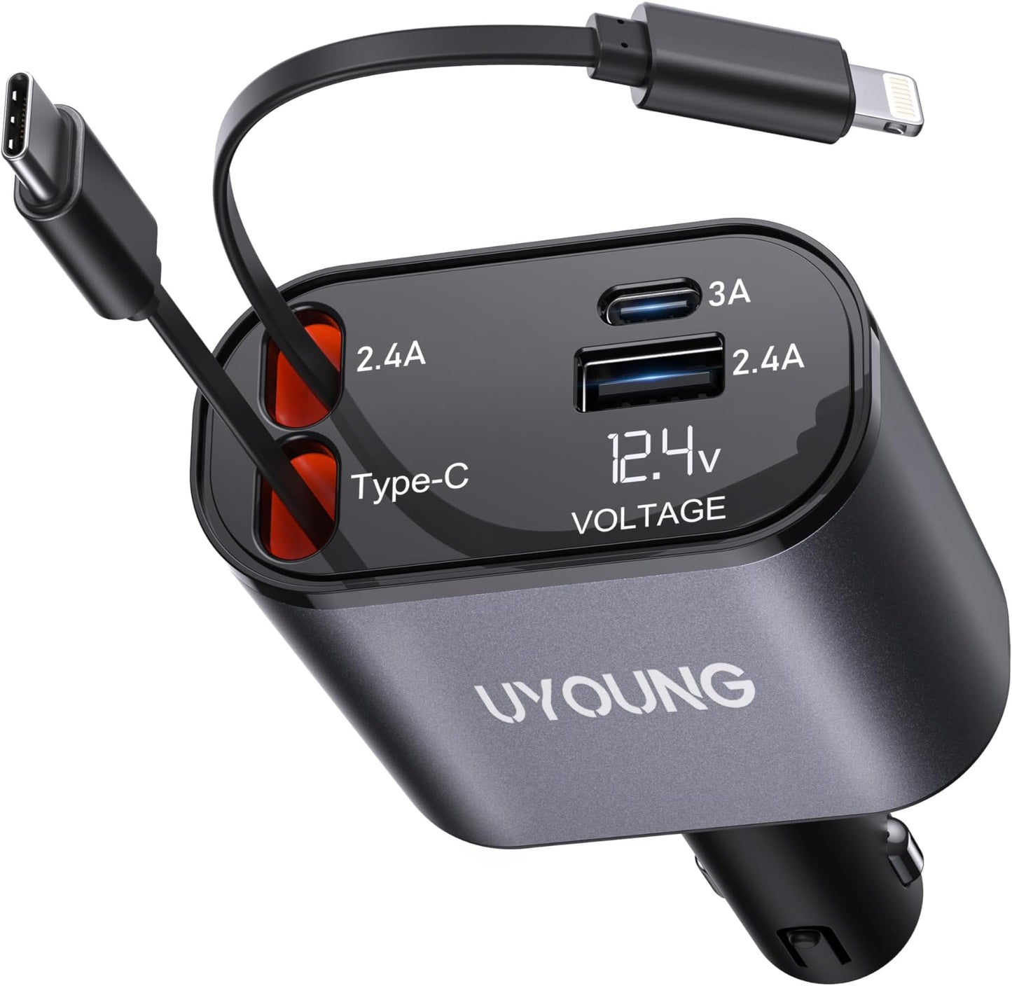 SMART Multi-Device retractable Car Charger 66W